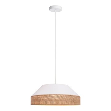 Candeeiro suspenso MANISO 1xE27/60W/230V diâmetro 45 cm branco/bege