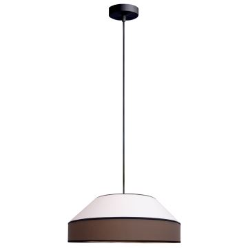 Candeeiro suspenso MANISO 1xE27/60W/230V diâmetro 45 cm branco/castanho