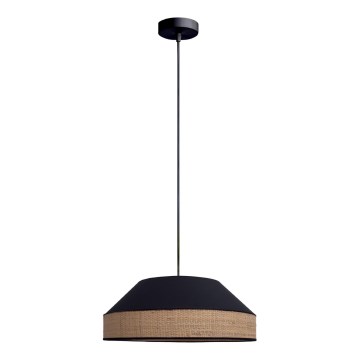 Candeeiro suspenso MANISO 1xE27/60W/230V diâmetro 45 cm preto/bege