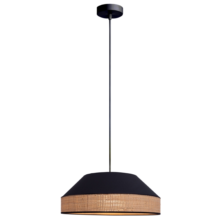 Candeeiro suspenso MANISO 1xE27/60W/230V diâmetro 45 cm preto/bege