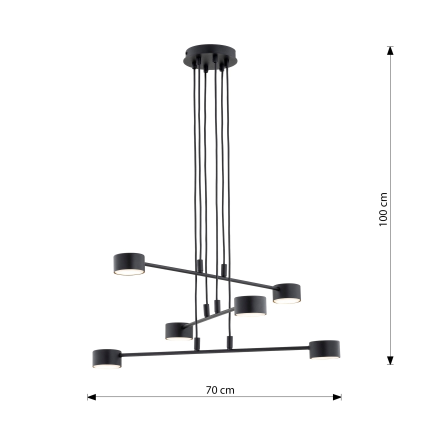 Candeeiro suspenso MODUS 6xGX53/12W/230V preto