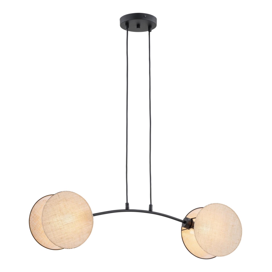 Candeeiro suspenso MOTIF 2xE27/15W/230V bege