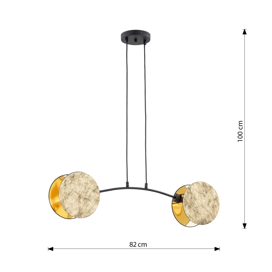 Candeeiro suspenso MOTIF 2xE27/15W/230V dourado