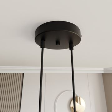 Candeeiro suspenso MOTIF 2xE27/15W/230V preto/dourado