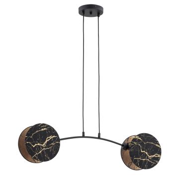 Candeeiro suspenso MOTIF 2xE27/15W/230V preto/dourado