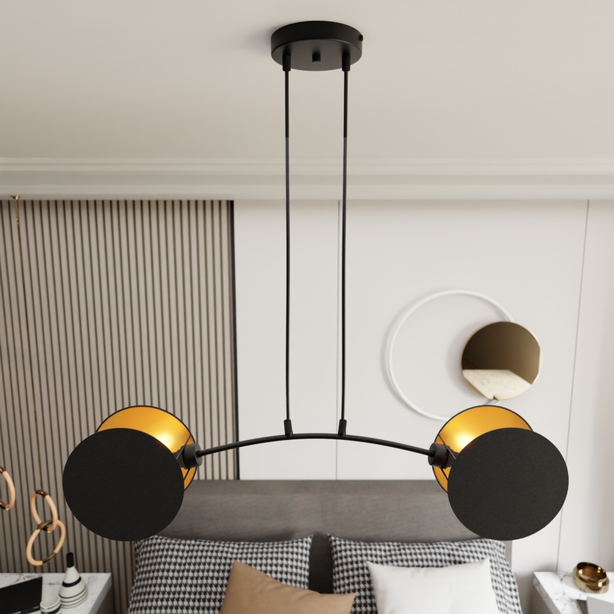 Candeeiro suspenso MOTIF 2xE27/15W/230V preto