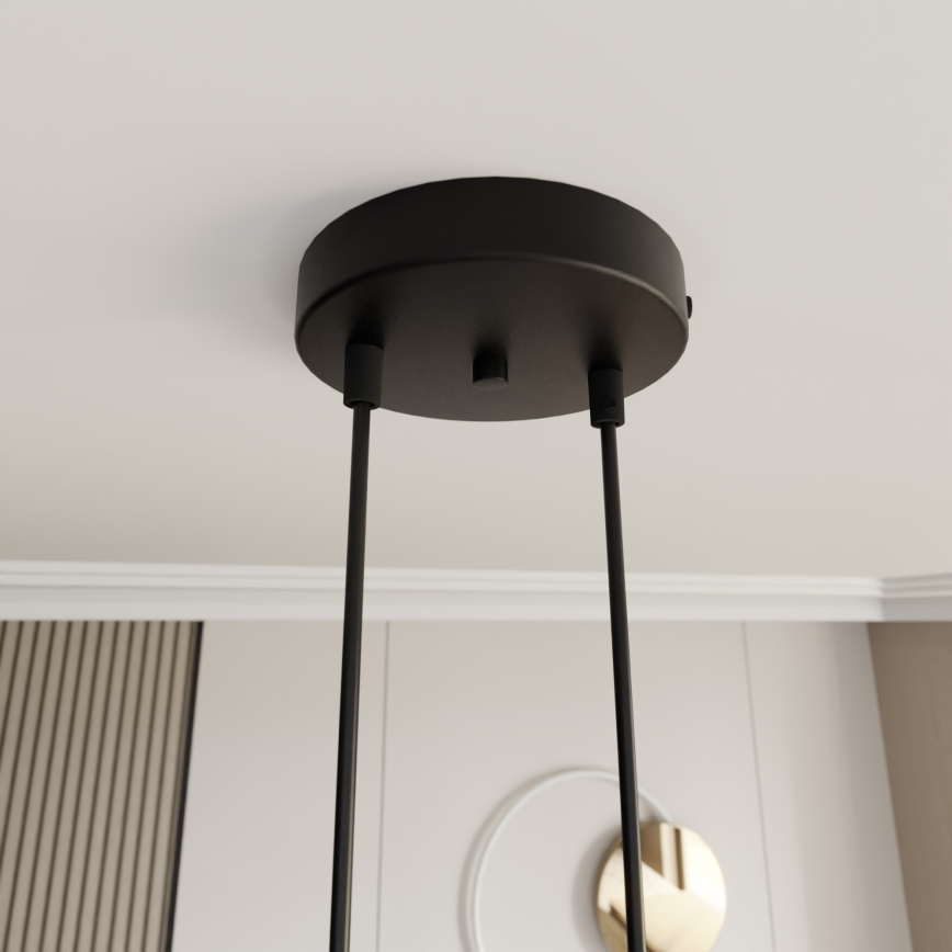 Candeeiro suspenso MOTIF 2xE27/15W/230V preto