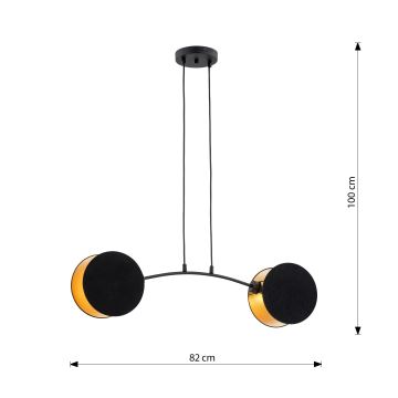 Candeeiro suspenso MOTIF 2xE27/15W/230V preto