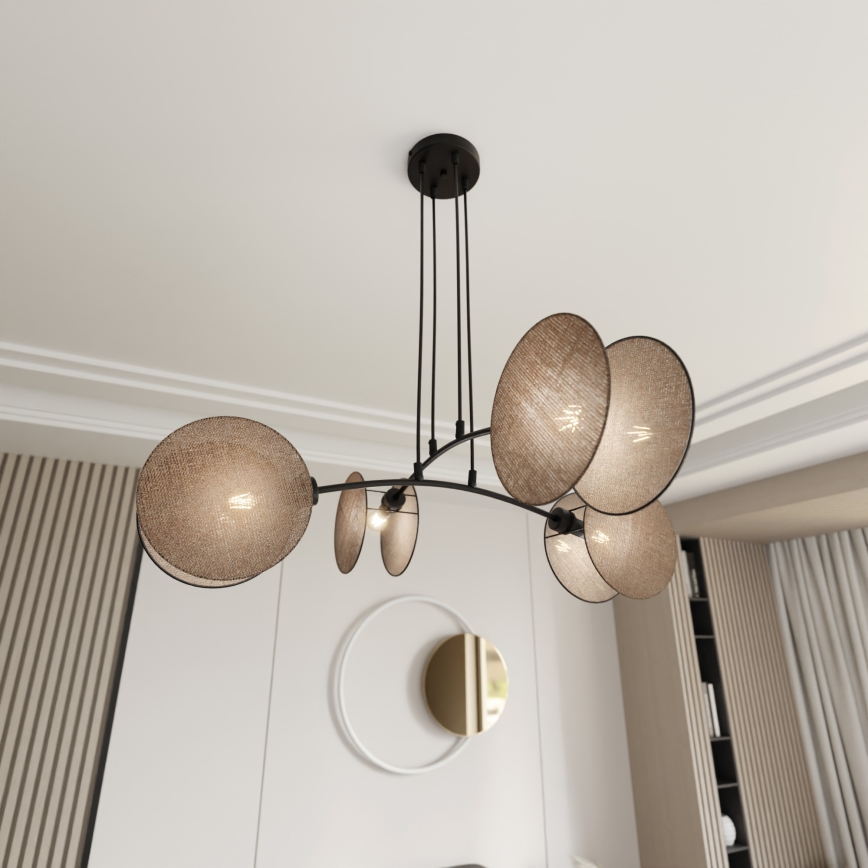 Candeeiro suspenso MOTIF 4xE27/15W/230V bege