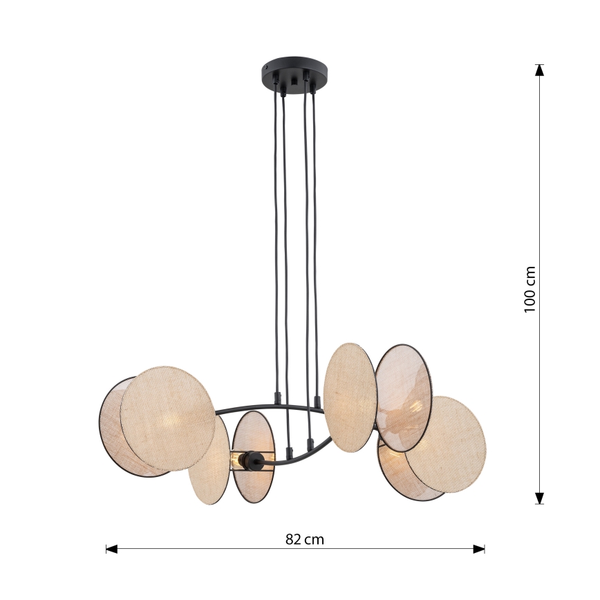 Candeeiro suspenso MOTIF 4xE27/15W/230V bege