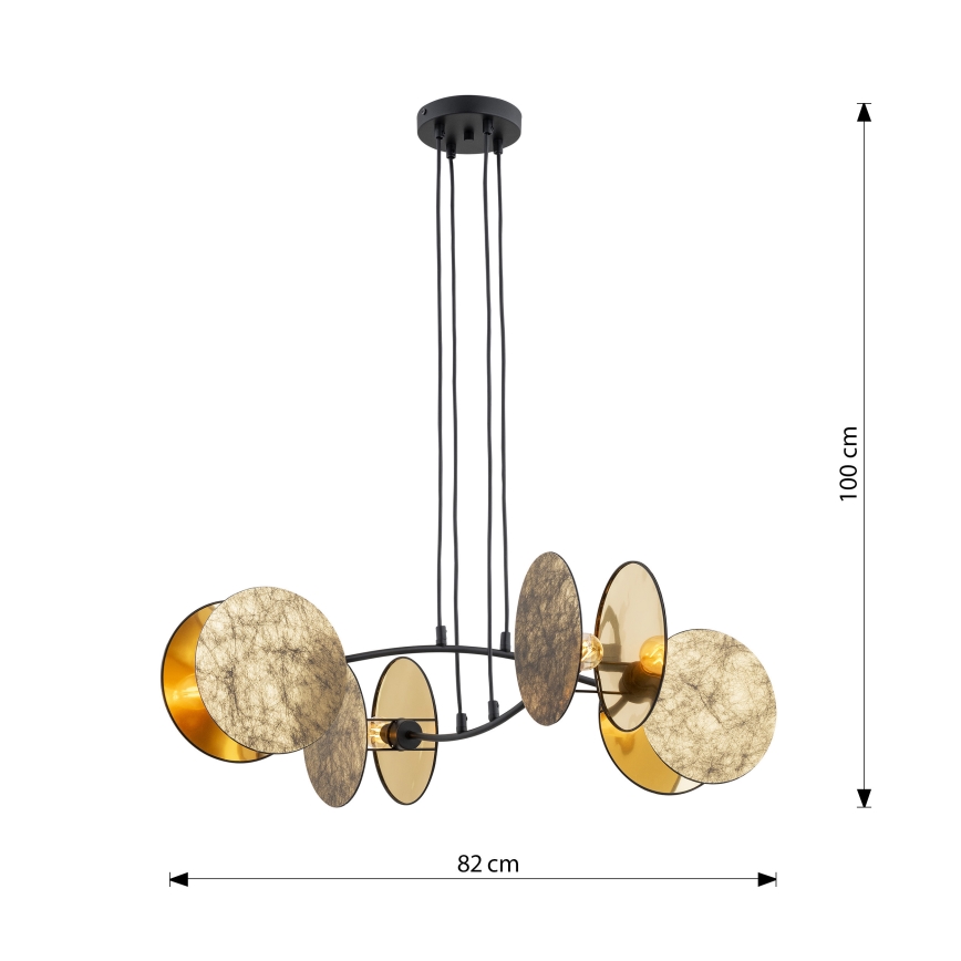 Candeeiro suspenso MOTIF 4xE27/15W/230V dourado