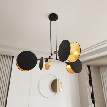 Candeeiro suspenso MOTIF 4xE27/15W/230V preto