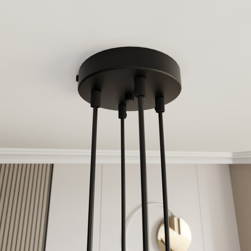 Candeeiro suspenso MOTIF 4xE27/15W/230V preto