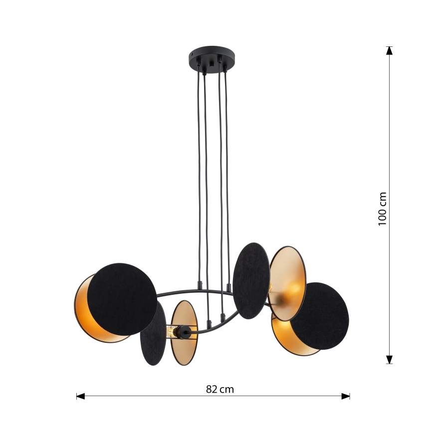 Candeeiro suspenso MOTIF 4xE27/15W/230V preto