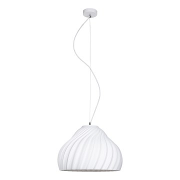 Candeeiro suspenso SILVO 1xE27/60W/230V diâmetro 38 cm branco