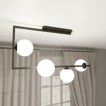 Candeeiro suspenso SOMA 4xE14/10W/230V preto/branco