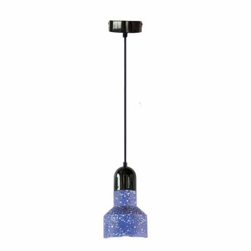 Candeeiro suspenso TERRAZZO 1xE27/60W/230V diâmetro 12 cm azul