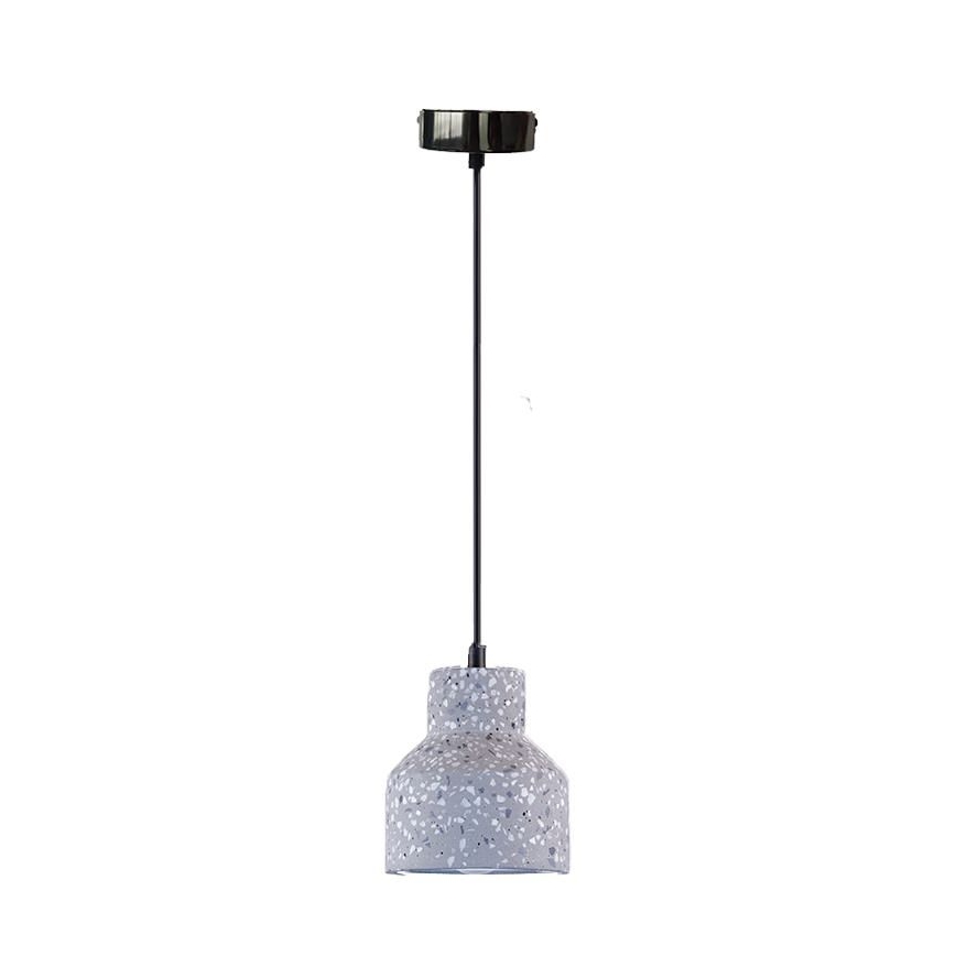 Candeeiro suspenso TERRAZZO 1xE27/60W/230V diâmetro 12 cm cinzento