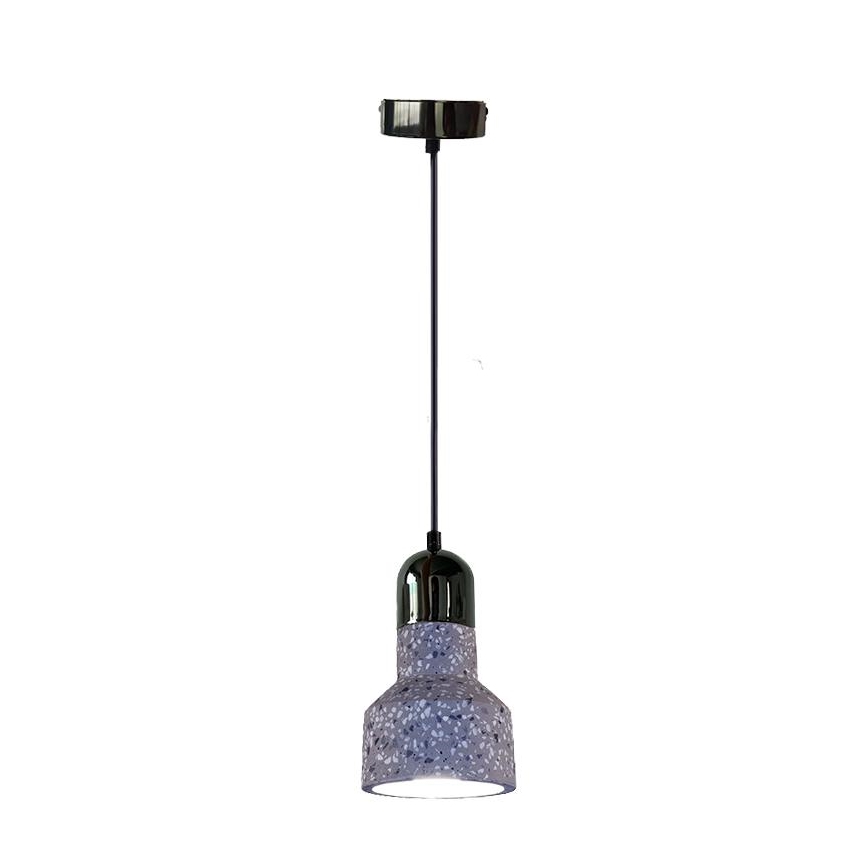 Candeeiro suspenso TERRAZZO 1xE27/60W/230V diâmetro 12 cm cinzento