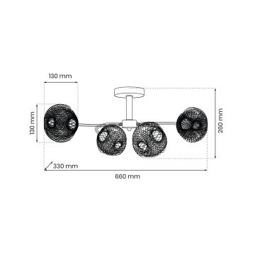 Candelabro integrado OAKLAND 4xE27/60W/230V