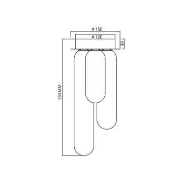 Candelabro integrado PAX 3xG9/9W/230V dourada