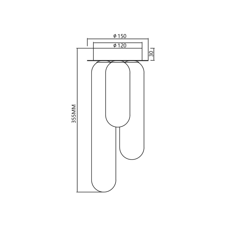 Candelabro integrado PAX 3xG9/9W/230V preto