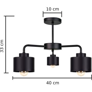 Candelabro integrado SIMPLY BLACK 3xE27/60W/230V