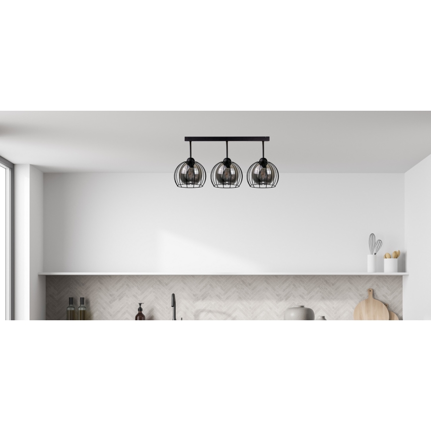 Candelabro integrado SOLO BLACK 3xE27/60W/230V