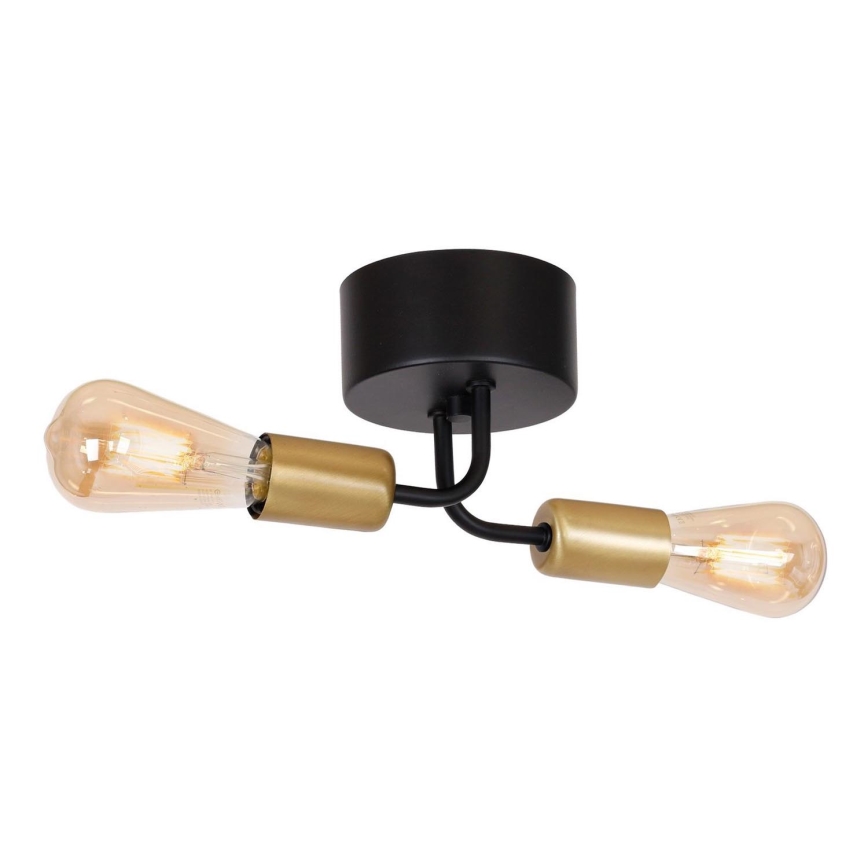 Candelabro montado à superfície BRENDA 2xE27/60W/230V preto/dourado