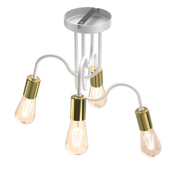 Candelabro montado à superfície DOW 4xE27/60W/230V branco/dourado