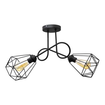 Candelabro montado à superfície KARO 2xE27/60W/230V preto