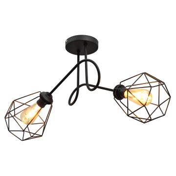 Candelabro montado à superfície KARO 2xE27/60W/230V preto