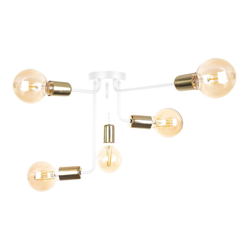 Candelabro montado à superfície NIXO 5xE27/60W/230V branco/dourado