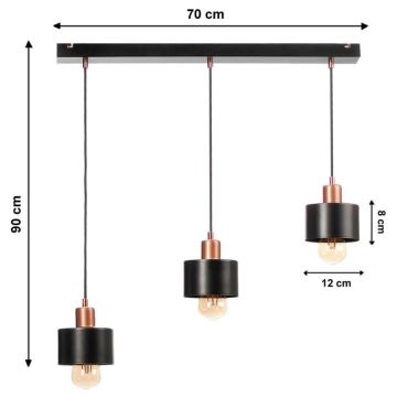 Candelabro num fio BODO 3xE27/60W/230V