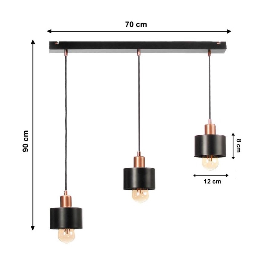 Candelabro num fio BODO 3xE27/60W/230V