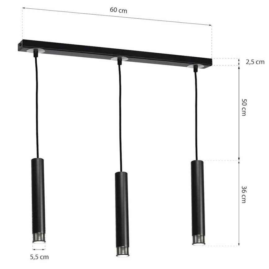 Candelabro num fio DANI 3xGU10/8W/230V