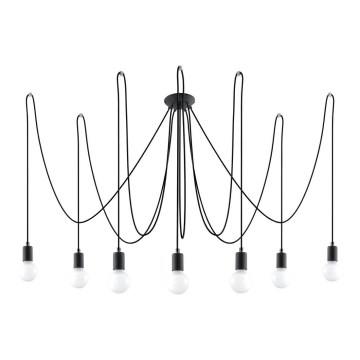 Candelabro num fio EDISON 7 7xE27/60W/230V preto antigo