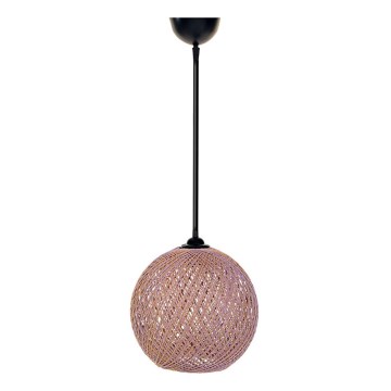 Candelabro num fio JUTE 1xE27/60W/230V rosa