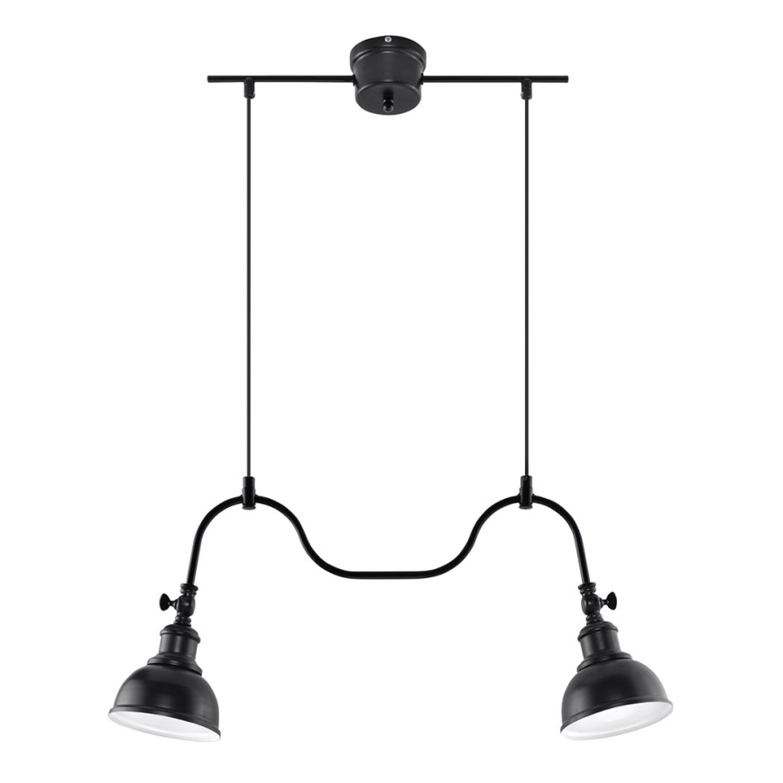 Candelabro num fio MARE 2 2xE27/60W/230V preto antigo