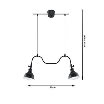 Candelabro num fio MARE 2 2xE27/60W/230V preto antigo