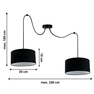 Candelabro num fio TUZ 2xE27/60W/230V