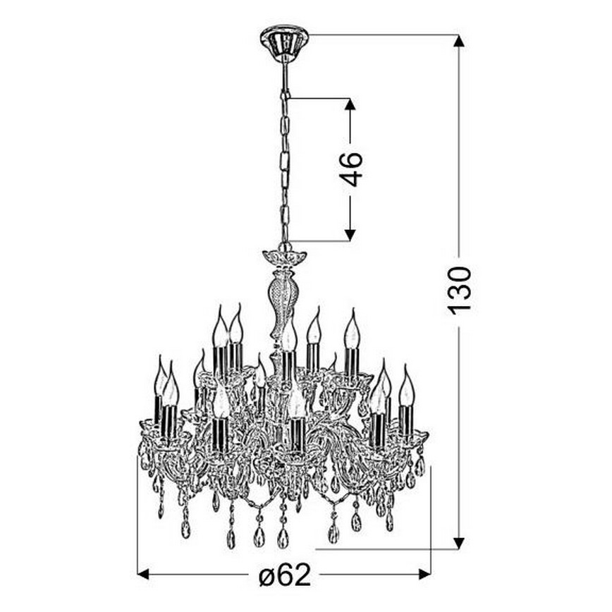 Candelabro numa corrente MARIA TERESA 15xE14/40W/230V