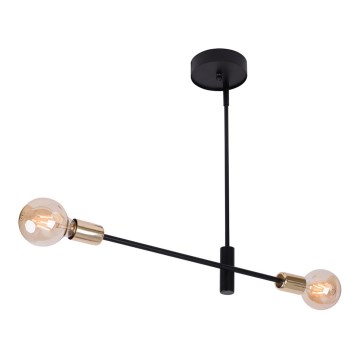 Candelabro pendente ONYX 2xE27/60W/230V preto antigo/dourado