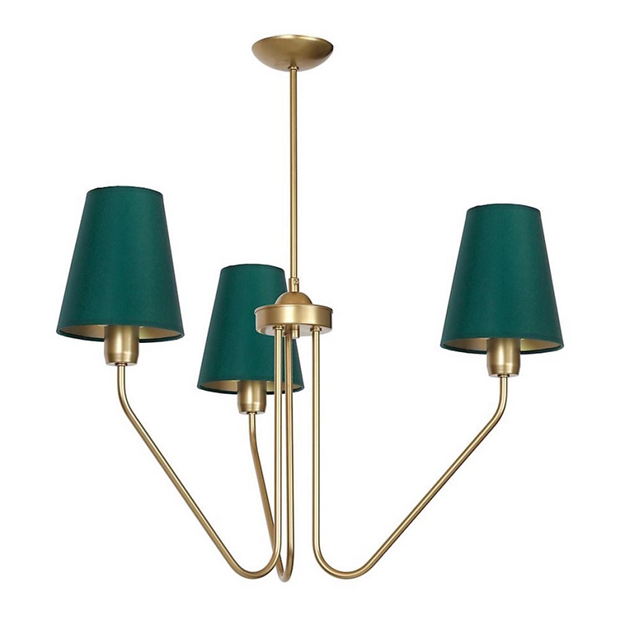 Candelabro pendente VICTORIA 3xE27/60W/230V verde