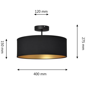 Candelabro suspenso ALBA 3xE27/60W/230V preto/dourado