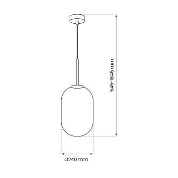 Candelabro suspenso ALIAS 1xE14/40W/230V diâmetro 24 cm preto/cinzento