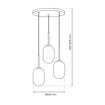 Candelabro suspenso ALIAS 3xE14/40W/230V dourada