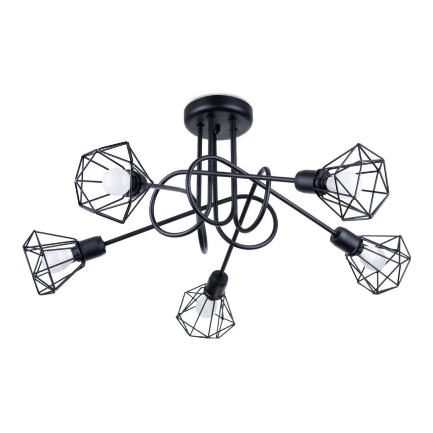 Candelabro suspenso ARTEMIS 5xE14/40W/230V preto