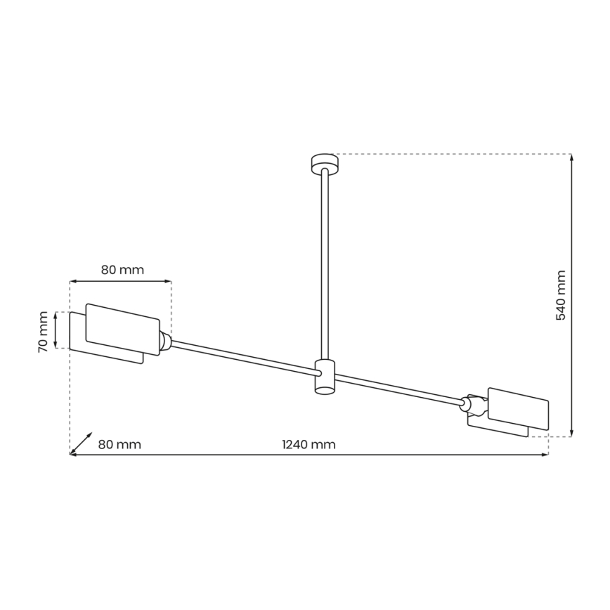 Candelabro suspenso ASTRA 2xE27/60W/230V preto