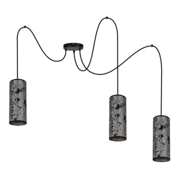 Candelabro suspenso AVALO 3xE27/60W/230V cinzento/preto